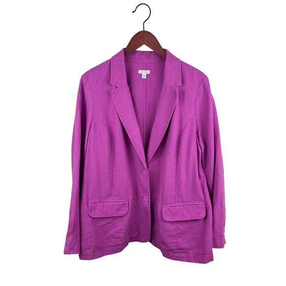 J. Jill Magenta Linen Blazer - Picture 1 of 7